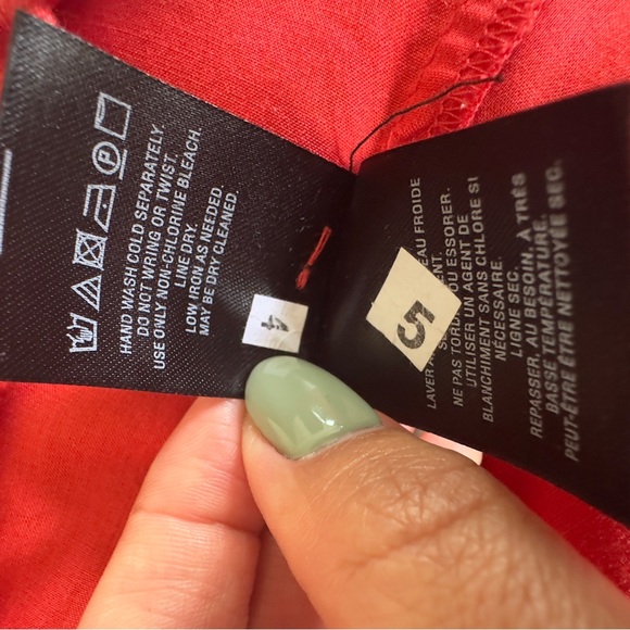 Maeve Anthropologie Canna Swing Dress Aztec Red Sheer Orange Red Size 8 - Picture 14 of 15